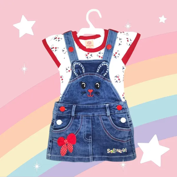 Baby_Girls_Dungaree_Romper_T_Shirt_Outfit