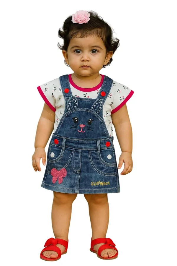 Baby_Girls_Dungaree_Romper_T_Shirt_Outfit
