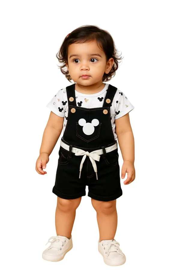 Baby_Girls_Dungaree_With_Romper_T_Shirt_Set
