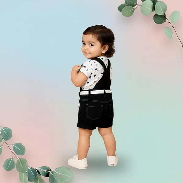 Baby_Girls_Dungaree_With_Romper_T_Shirt_Set
