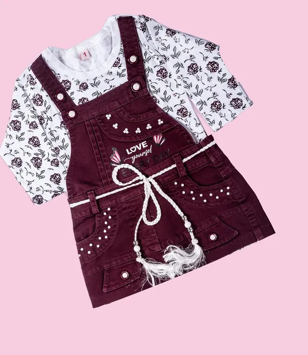 Baby_Girls_Dungaree_And_T_Shirt_Set