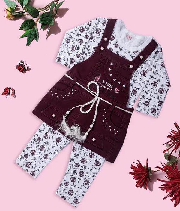 Baby_Girls_Dungaree_And_T_Shirt_Set