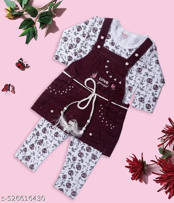 Baby_Girls_Dungaree_And_T_Shirt_Set