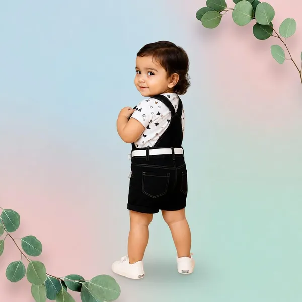Baby_Girls_Dungaree_With_Romper_T_Shirt_Set