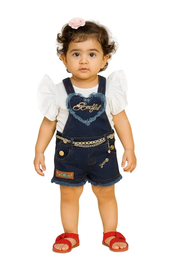 Denim_Dungaree_And_T_Shirt_Set_For_Baby_Girls