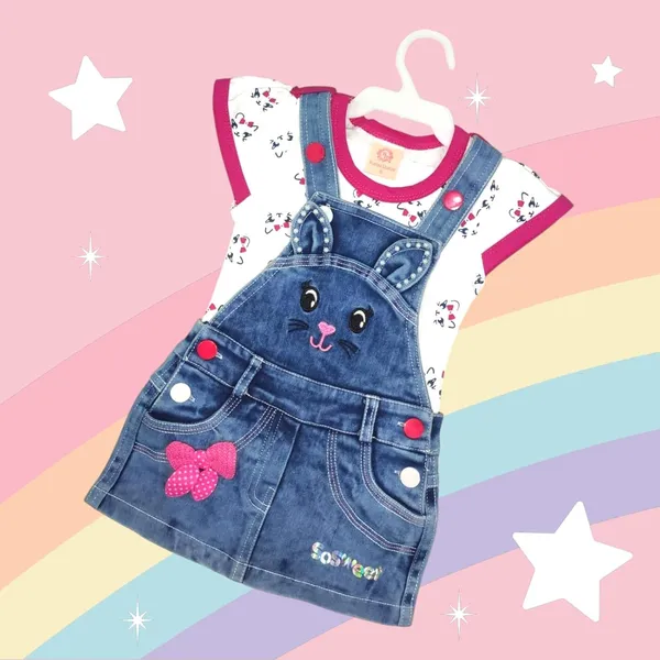 Baby_Girls_Dungaree_Romper_T_Shirt_Outfit