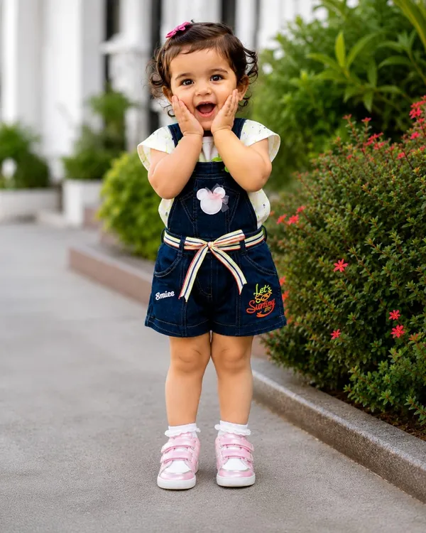 Kids_Denim_Dungaree_With_Hosiery_Top