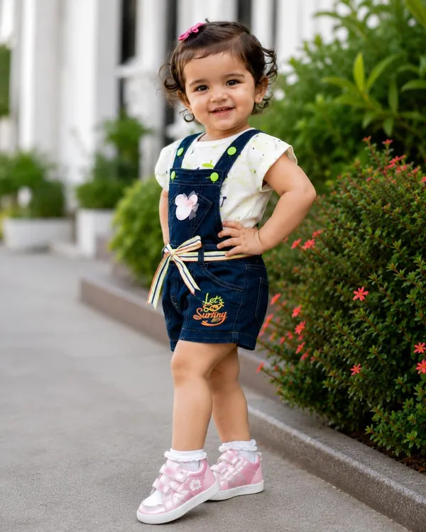 Kids_Denim_Dungaree_With_Hosiery_Top