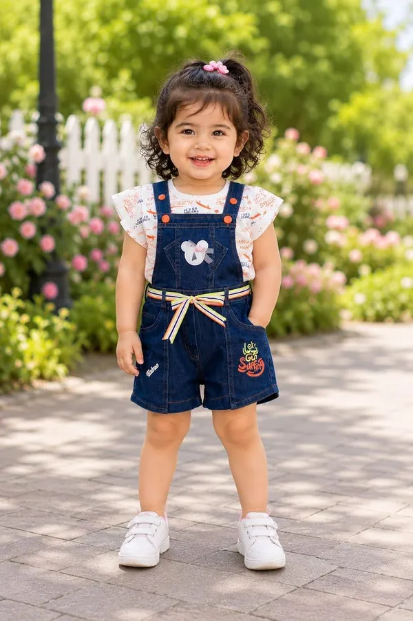 Kids_Denim_Dungaree_With_Hosiery_Top