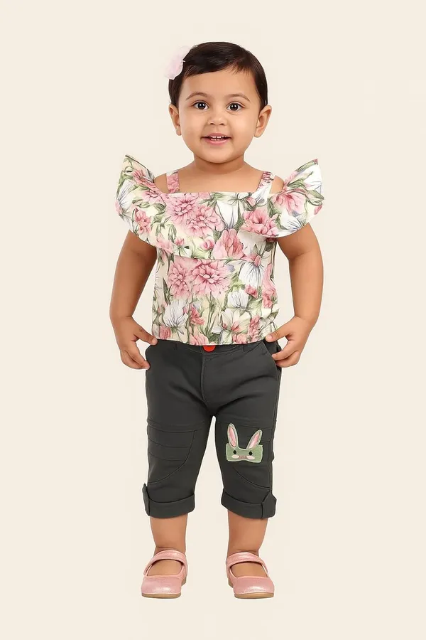 Girls_Top_And_Jeans_Capri_Set