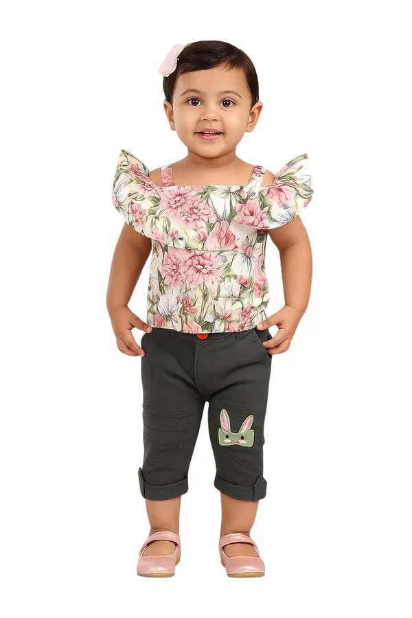 Girls_Top_And_Jeans_Capri_Set