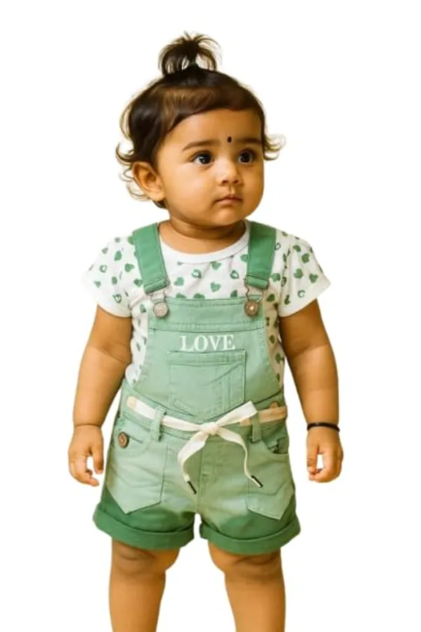 Kids_Denim_Dungaree_With_Half_Sleeve_Top