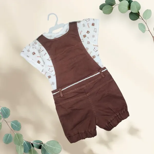 Girls_Denim_Dungaree_With_Printed_Top