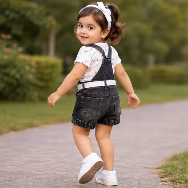 Baby_Girls_Denim_Dungaree_With_Printed_Top