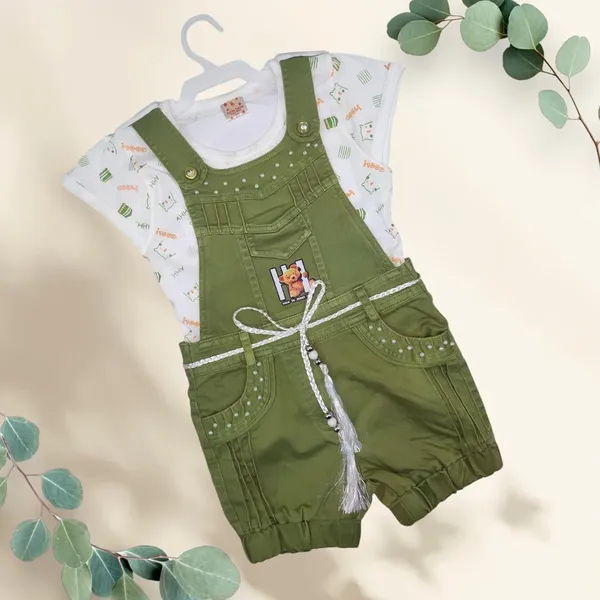 Girls_Denim_Dungaree_With_Top_Set