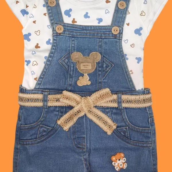 Baby_Girls_Denim_Dungaree_With_Printed_Top