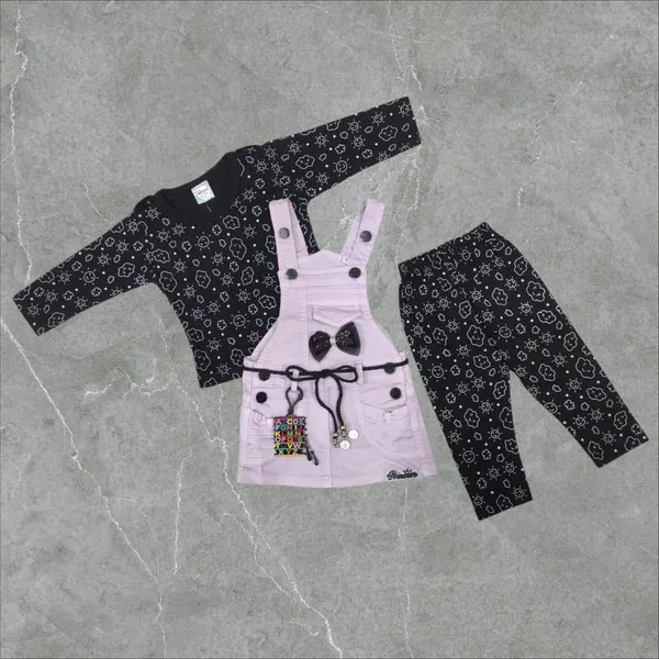 Denim_Dungaree_Set_With_Top_And_Leggings_For_Baby_Girls