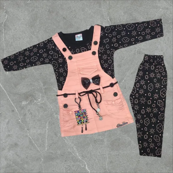 Denim_Dungaree_Set_With_Top_And_Leggings_For_Baby_Girls