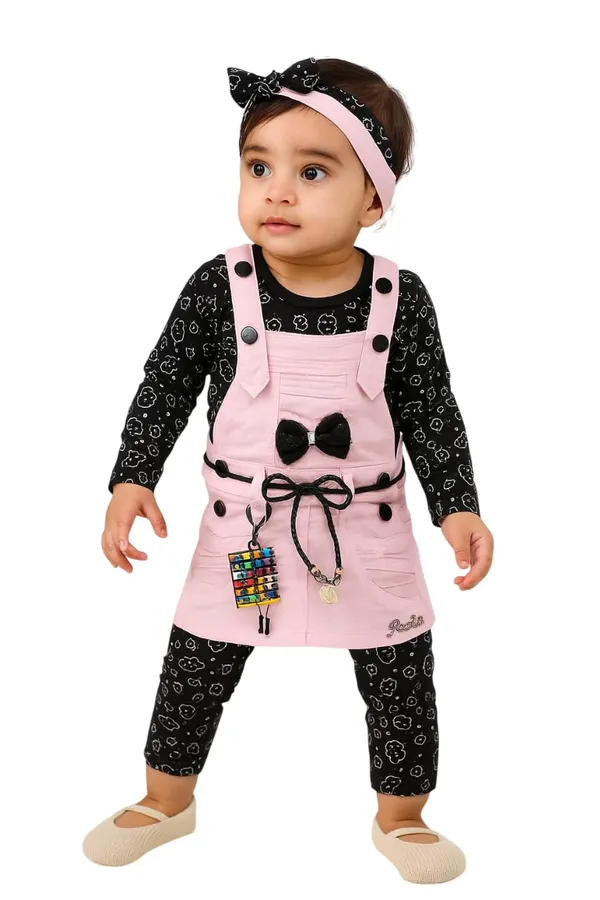 Denim_Dungaree_Set_With_Top_And_Leggings_For_Baby_Girls