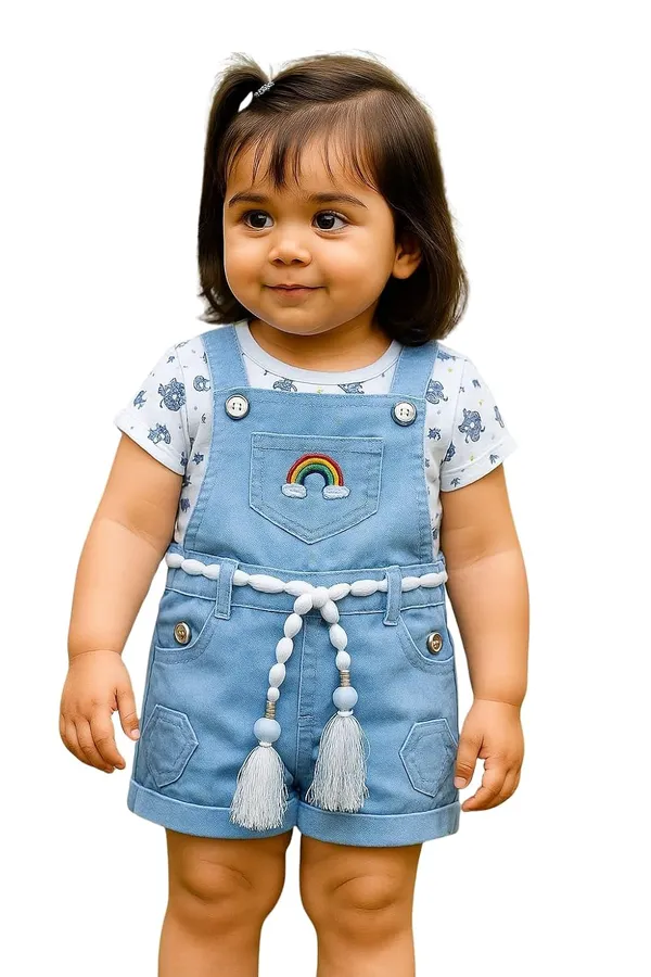 Baby_Girls_Denim_Dungaree_Set_With_Cotton_T_Shirt