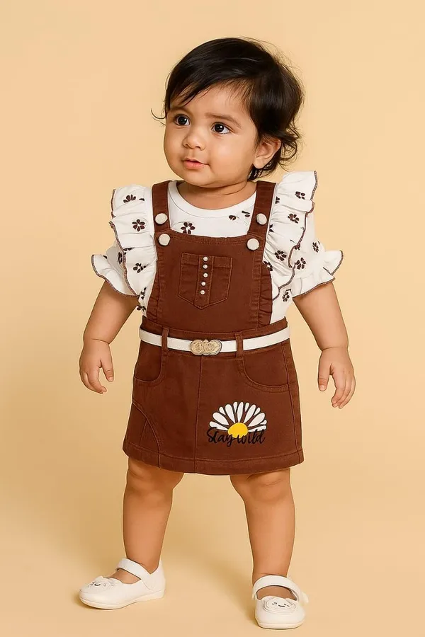 Baby_Girls_Denim_Dungaree_And_Printed_Top_Set