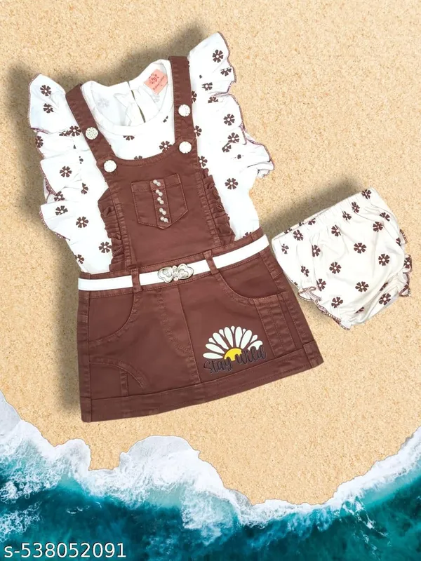 Baby_Girls_Denim_Dungaree_And_Printed_Top_Set