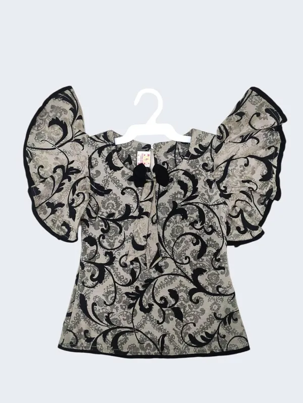 Girls_Printed_Ruffle_Sleeve_Top_And_Pants_Set