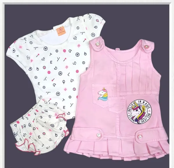 Kids_Denim_Dungaree_With_Hosiery_Top_Set