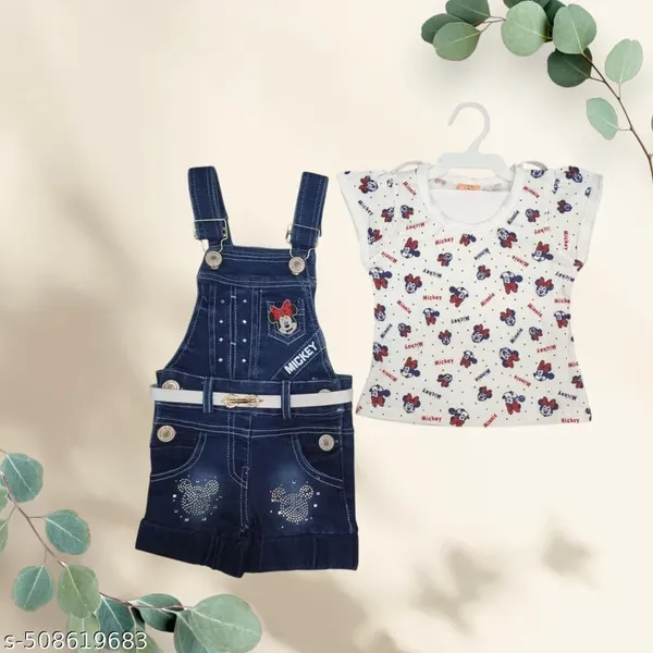 Kids_Mickey_Print_Dungaree_Set