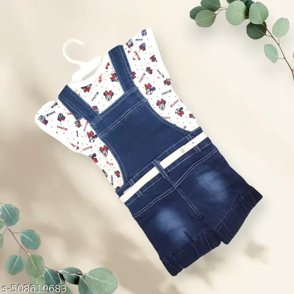 Kids_Mickey_Print_Dungaree_Set