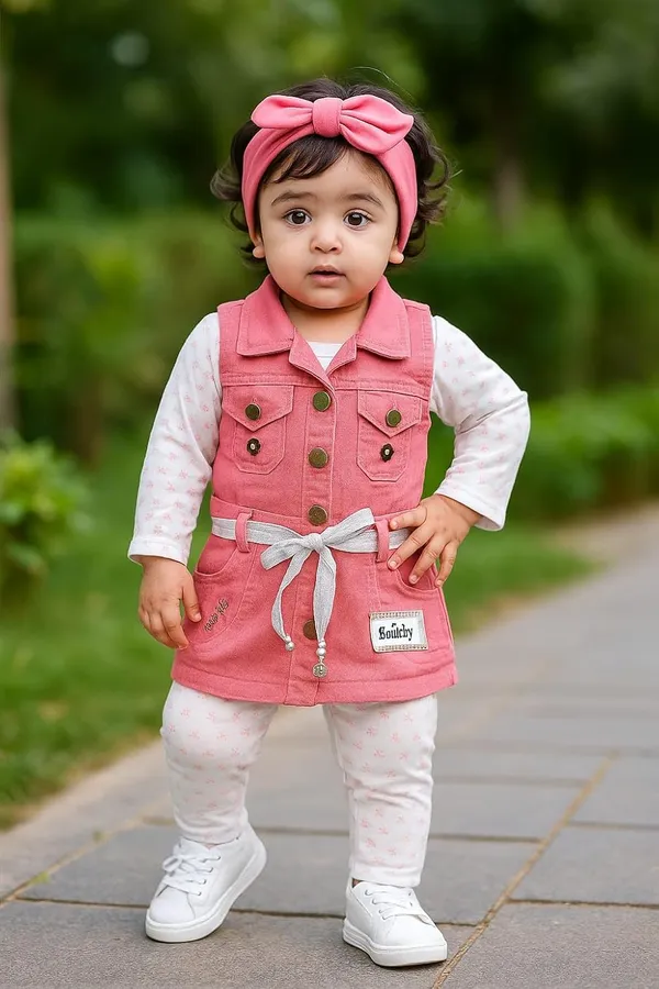 Baby_Girls_Cotton_Top_And_Denim_Dungaree_Set