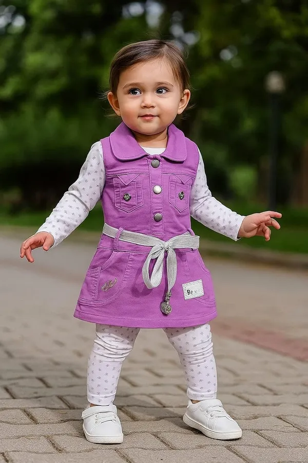 Baby_Girls_Cotton_Top_And_Denim_Dungaree_Set