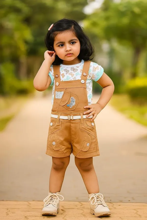 Baby_Girl_S_Cotton_T_Shirt_Denim_Dungaree_Set