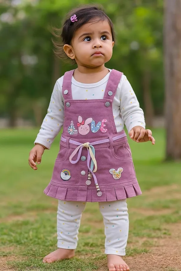 Baby_Girls_Cotton_Top_And_Denim_Dungaree_Set