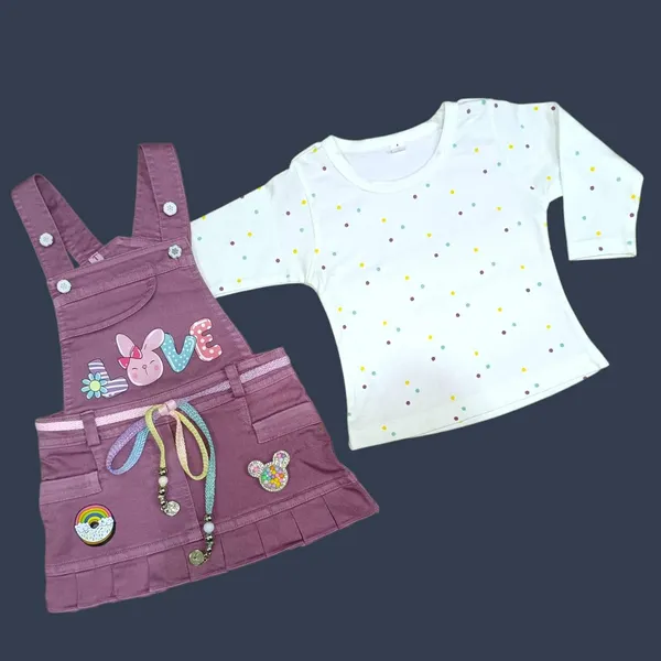 Baby_Girls_Cotton_Top_And_Denim_Dungaree_Set
