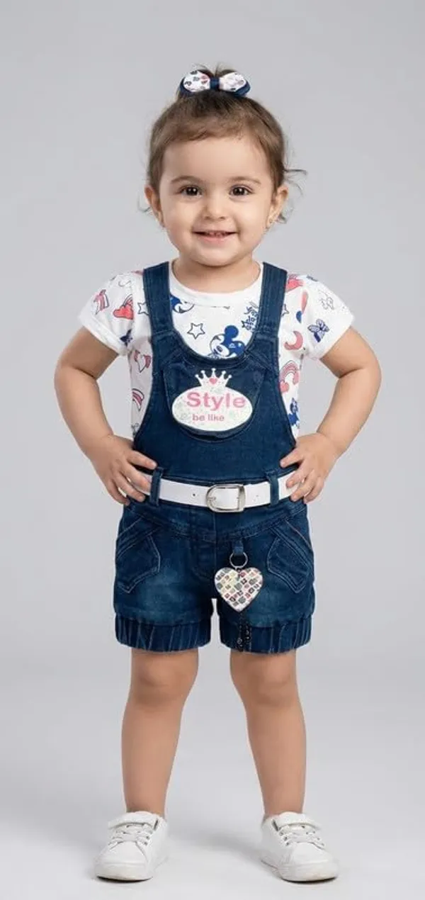 Girls_Denim_Dungaree_Set_With_Top