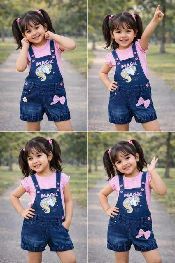 Girls_Denim_Dungaree_Shorts_With_Top_Set