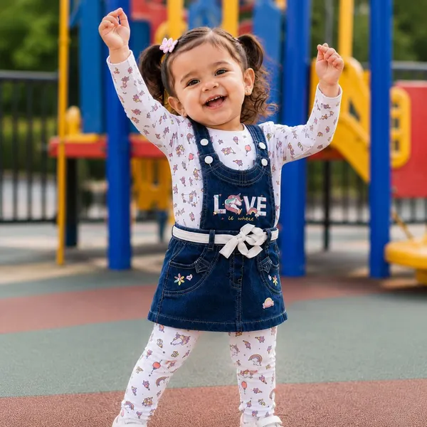 Denim_Dungaree_Skirt_With_Top_And_Pant_Set_For_Baby_Girls