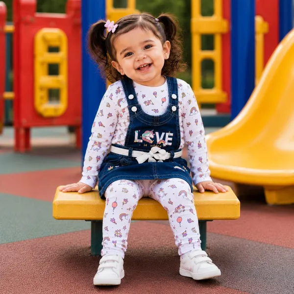 Denim_Dungaree_Skirt_With_Top_And_Pant_Set_For_Baby_Girls