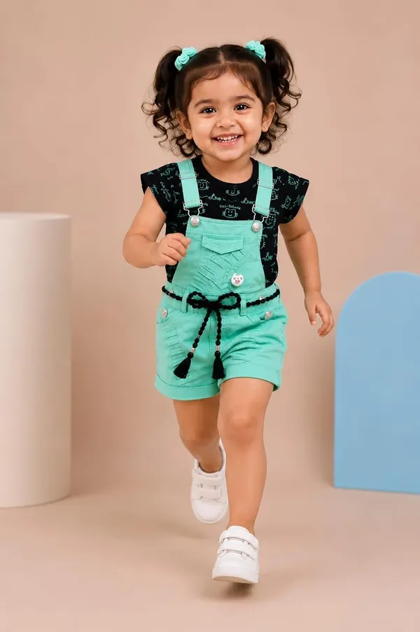 Girls_Cotton_Dungaree_With_Top_Set_Girls_Cotton_Dungaree_With_Top_Set