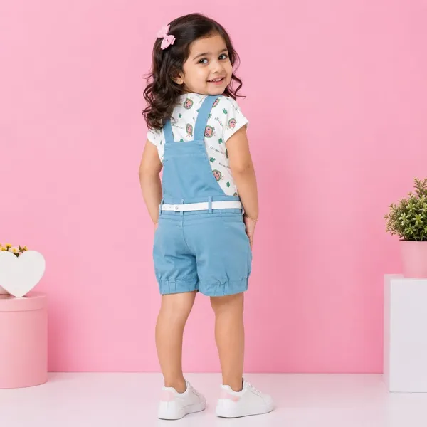Girls_Denim_Dungaree_With_Cotton_Top_Set