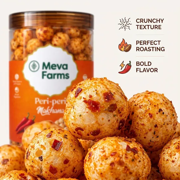 Meva_Farms_Chunky_Chat_Masala_Roasted_Makhana_70g_&_Peri_Peri_Roasted_Makhana_70g_(140g)_|_Combo_Pack_|_Healthy_Snack_|_High_Protein,_Low_Calorie_|_Gluten_Free_|_Roasted_Lotus_Seeds_|_No_Palm_Oil