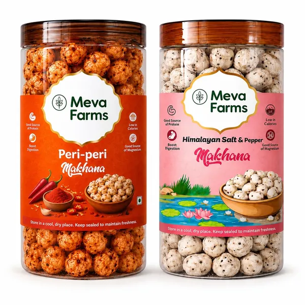 Meva_Farms_Peri_Peri_Roasted_Makhana_70g_&_Himalayan_Salt_&_Pepper_Roasted_Makhana_70g_(140g)_|_Combo_Pack_|_Healthy_Snack_|_High_Protein,_Low_Calorie_|_Gluten_Free_|_Roasted_Lotus_Seeds_|_No_Palm_Oil