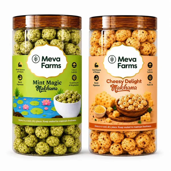 Meva_Farms_Mint_Magic_Roasted_Makhana_70g_&_Cheesy_Delight_Roasted_Makhana_70g_(140g)_|_Combo_Pack_|_Healthy_Snack_|_High_Protein,_Low_Calorie_|_Gluten_Free_|_Roasted_Lotus_Seeds_|_No_Palm_Oil