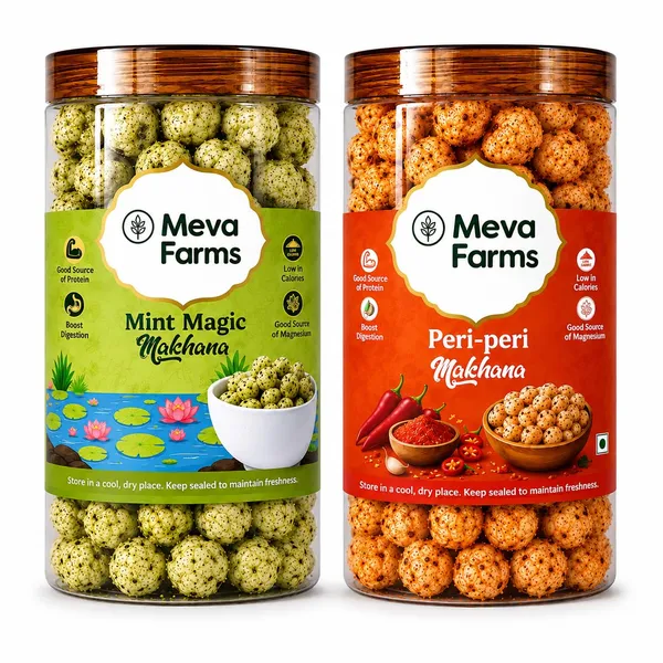 Meva_Farms_Mint_Magic_Roasted_Makhana_70g_&_Peri_Peri_Roasted_Makhana_70g_(140g)_|_Combo_Pack_|_Healthy_Snack_|_High_Protein,_Low_Calorie_|_Gluten_Free_|_Roasted_Lotus_Seeds_|_No_Palm_Oil