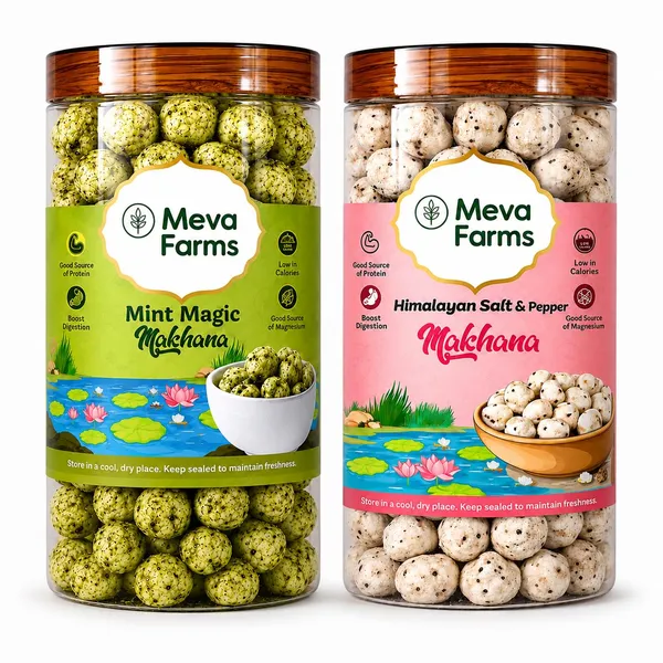 Meva_Farms_Mint_Magic_Roasted_Makhana_70g_&_Himalayan_Salt_&_Pepper_Roasted_Makhana_70g_(140g)_|_Combo_Pack_|_Healthy_Snack_|_High_Protein,_Low_Calorie_|_Gluten_Free_|_Roasted_Lotus_Seeds_|_No_Palm_Oil