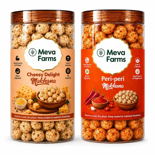 Meva_Farms_Cheesy_Delight_Roasted_Makhana_70g_&_Peri_Peri_Roasted_Makhana_70g_(140g)_|_Combo_Pack_|_Healthy_Snack_|_High_Protein,_Low_Calorie_|_Gluten_Free_|_Roasted_Lotus_Seeds_|_No_Palm_Oil