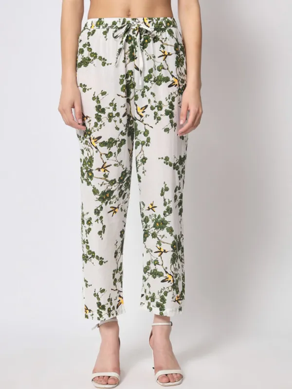 Green_Bandhani_Printed_Mirror_Work_Pure_Cotton_Kurta_with_Trousers_For_Women