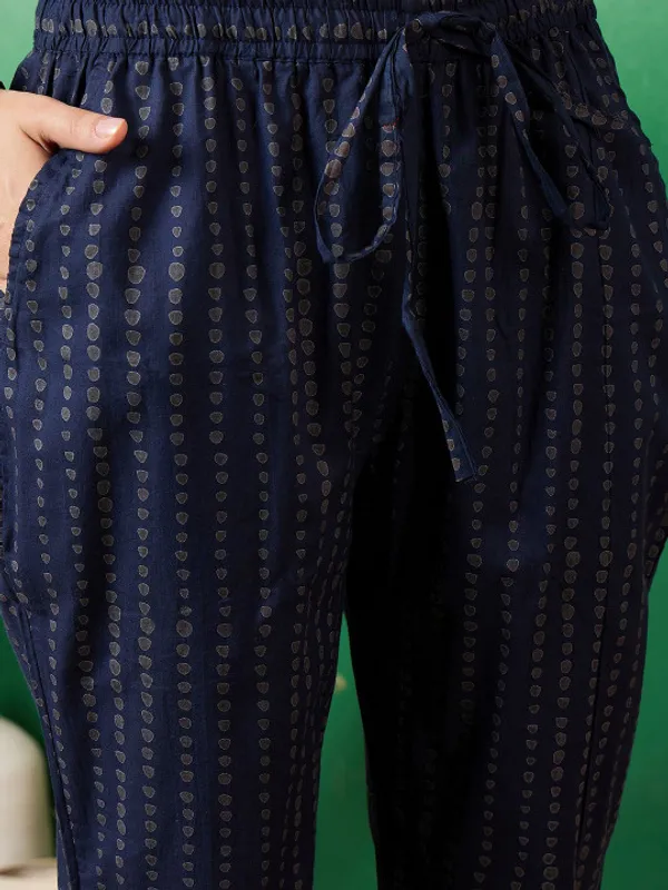 Navy_Blue_Notch_Neck_Printed_Pure_Cotton_Kurta_With_Trousers_&_Dupatta_For_Women