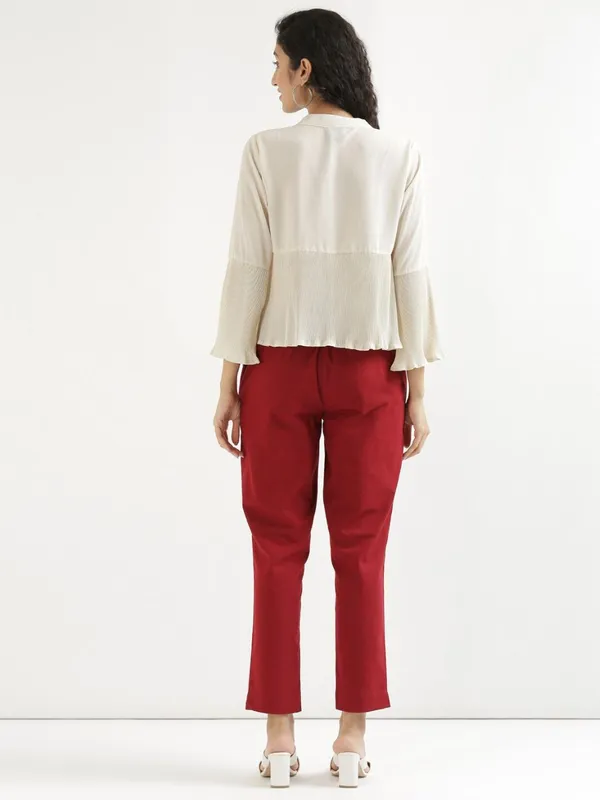 Red_Mid-Rise_Cotton_Trousers_For_Women